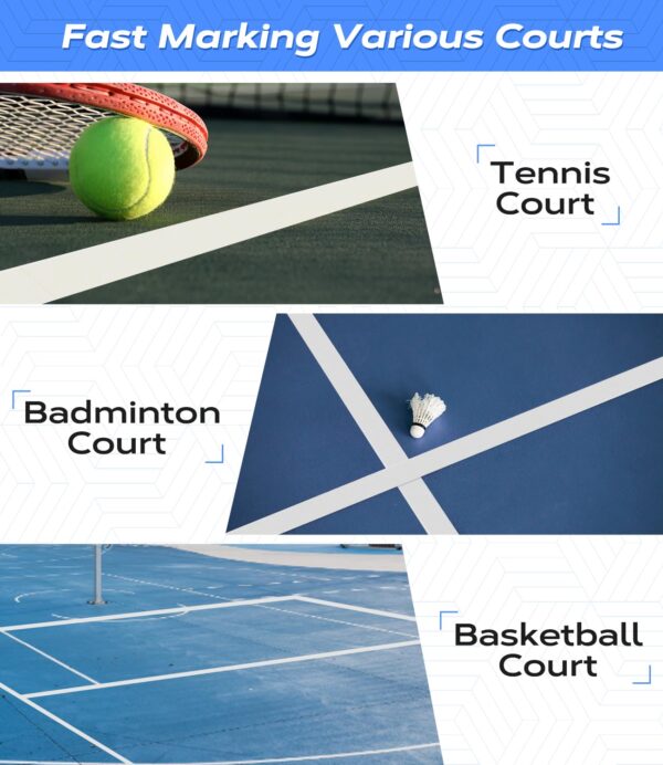 Pickleball Court Tape 230ft - Heavy Duty White Cloth Tape for Temporary Court Lines | Indoor/Outdoor Sports Line Marking with Strong Adhesion