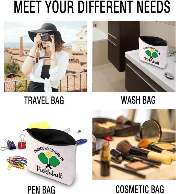 JXGZSO Pickleball Cosmetic Bag There’s No Crying IN Pickleball/Always Pickleball Season Cosmetic Bag Pickleball Player Makeup Bag