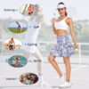WOWENY Women's Active Skort Athletic Ruffle 17" Pleated Tennis Skirt with Pocket for Ladies Running Golf Workout