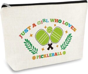 Pickleball Girls Gifts Pickleball Lover Gift Makeup Bag Pickle Ball Themed Cosmetic Bag Pickle Ball Player Gifts Birthday Graduation Gift for Women Girls Friends PB Team Zipper Travel Toiletry Pouch