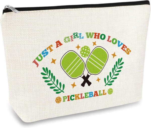 Pickleball Girls Gifts Pickleball Lover Gift Makeup Bag Pickle Ball Themed Cosmetic Bag Pickle Ball Player Gifts Birthday Graduation Gift for Women Girls Friends PB Team Zipper Travel Toiletry Pouch