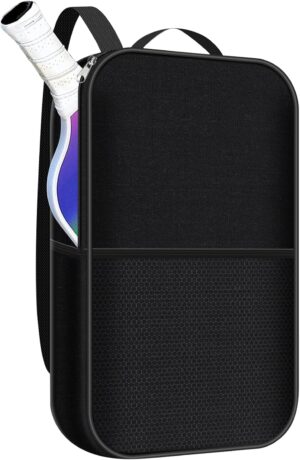 Pickleball Paddle Cover with Pocket, With Extra Storage Space Pocket for Accessories, Fits Store 2 Paddle &4balls, Zipper Closure - Waterproof Material