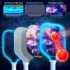 LED Light Up Pickleball Paddles Set of 2,2 Glow in The Dark Pickleball Paddles with Different RGB Color Lighting,2 Outdoor Balls,1 Carrying Bag,Pickleball Racket Gifts for Women Men