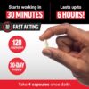 FORCE FACTOR Nitric Oxide Booster, Fast-Acting Formula with L-Arginine, Boosts Nitric Oxide Levels, Maximize Muscle Pumps, Enhance Endurance, Improve Circulation, 120 Capsules