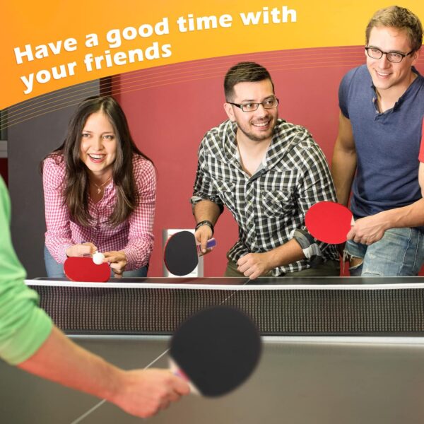 Outus 4 Pack Portable Table Tennis Set Table Tennis Paddle Kit 8 Table Tennis Paddles and 12 Balls Table Tennis Racket Player Set for Starter Indoor Outdoor