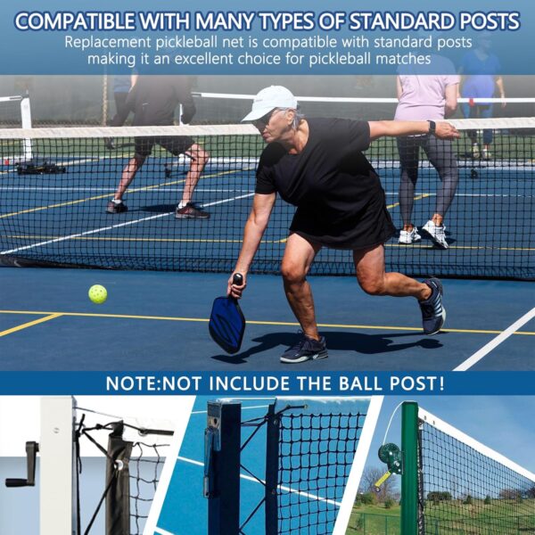 Pickleball Replacement Net 22x3ft, Heavy Duty Indoor/Outdoor, Official Regulation Size, Black & White