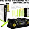 10ft Mini Pickleball Net Set – Half Court Pickleball Net with Ball Holder, Premium Travel Bag & 4 Pickleballs – Easy Setup, Heavy-Duty Frame & Reinforced Fabric Net for Driveway