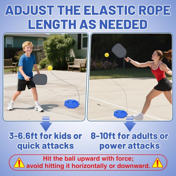 High Elasticity Pickleball Trainer - Double Upgraded Match Buddy Pickleball Rebounder with 164FT Rope & 2 TPR Balls, Durable Outdoor Indoor Training Aid Solo Practice Accessories for Beginner
