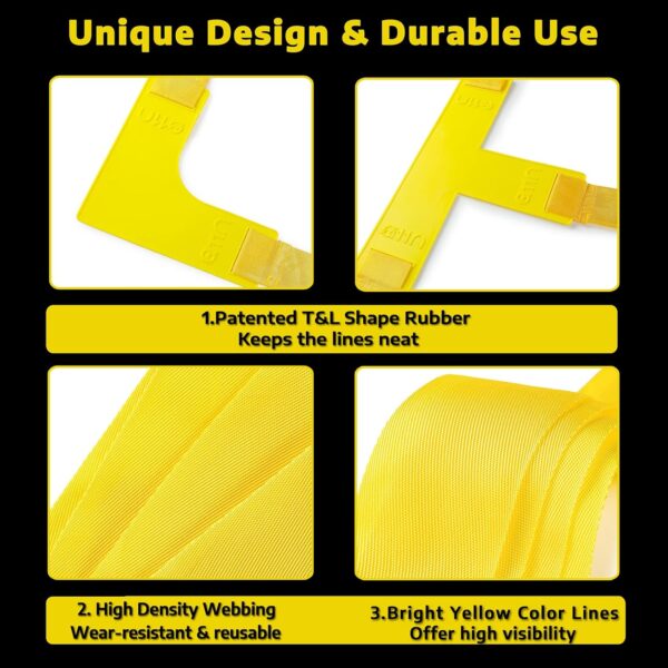 A11N Pickleball Court Marking Kit - Temporary Pickleball Boundary Lines in Standard Court Dimensions, No Measurement Required
