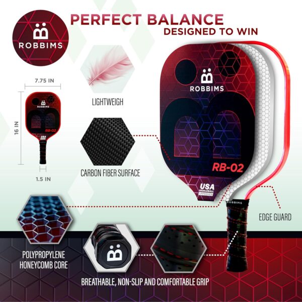 Portable Pickleball Set with Net | 4 USAPA Approved Carbon Fiber Paddles, Duffle Bag, Regulation Size Pickleball Net System, Assembly Manual, 8 Outdoor Balls, Court Marker Kit and Carry Bag