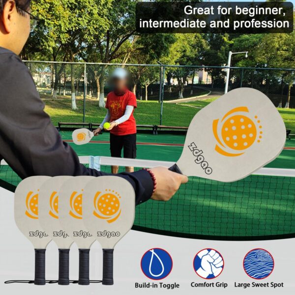 Pickleball Net Set for Driveway, 22FT Regulation Size Pickleball Net with Paddles Set of 4, Outdoor Pickleballs and Carry Bag for Driveway, Weather Resistance Strong Steel Frame