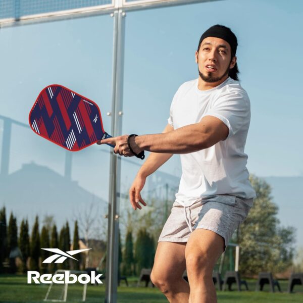 Reebok - Pickleball Set for 2 Players, Fiberglass Power Paddles with 13mm Polypropylene Core, Comfort Grip Handles, Aero Flight Balls, Ideal for Sports and Enthusiasts