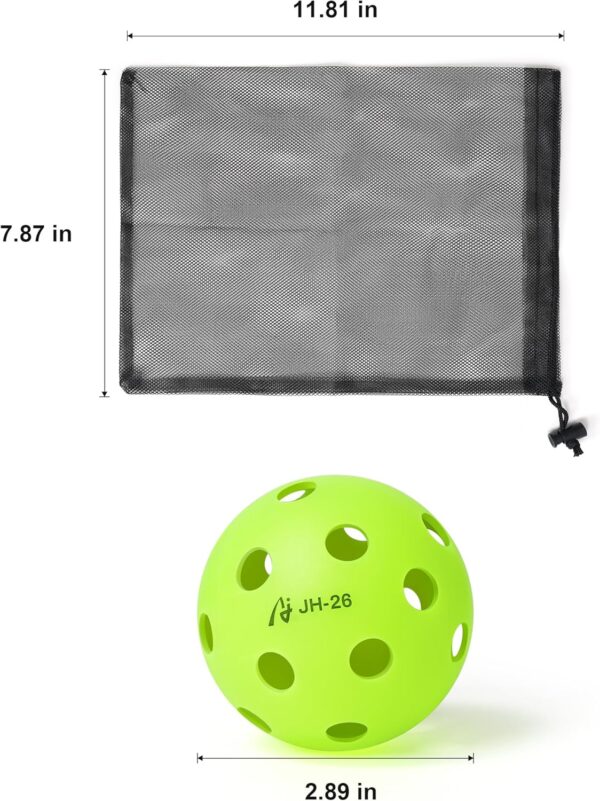 Pickleball Balls, 40&26-Hole Indoor&Outdoor Pickleball Balls, 6&12 Pack with Portable Mesh Bag, High Visibility Colors, Strong Bounce and Durable, Ultimate Performance for All Skill Levels