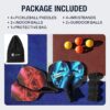 Pickleball Paddles Set, Lightweight Set of 2 Pickleball Paddles, 3K Carbon Fiber, Graphite Pickleball Paddle Face, Honeycomb Core, 4 Pickleball Balls, 1 Carry Bag for Women Men