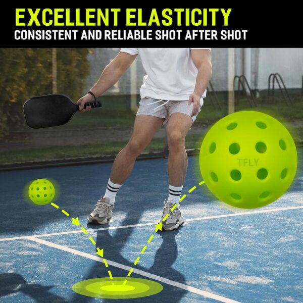 Pickleball Balls, 6 Packs 40 Holes Premium Outdoor Pickleball Balls with Great Bounce, Pickle Ball Accessories, Ideal for All Skill Levels