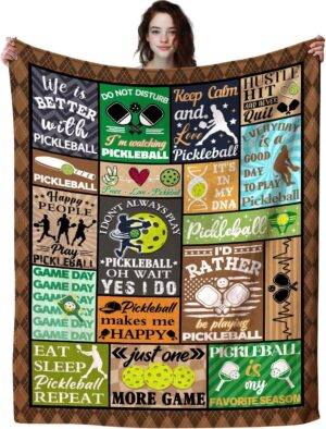 Pickleball Gifts Blanket for Women & Men, Funny Gifts for Pickleball Lovers & Players, 50"X40"
