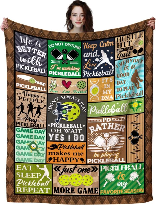 Pickleball Gifts Blanket for Women & Men, Funny Gifts for Pickleball Lovers & Players, 50"X40"