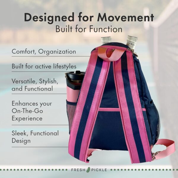 Teddi Pickleball Backpack Grn/wh- Large Capacity Pickleball Bags for Women - Durable 1000D Nylon, Multipurpose Paddle Case with Multiple Pockets, Stylish Paddle Bag