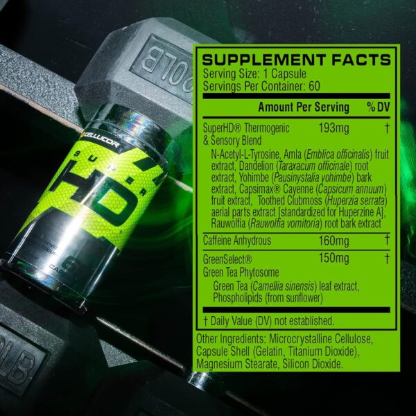 Cellucor SuperHD Thermogenic Fat Burner Weight Loss Supplement, Appetite Suppressant, & Energy Booster Capsimax, Green Tea Extract, 160mg Caffeine & More 60 Capsules (Packaging May Vary)