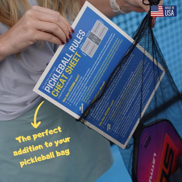 Pickleball Rules Cheat Sheet, The Perfect Courtside Reference, Made in USA, Includes Wallet Size and Sticker