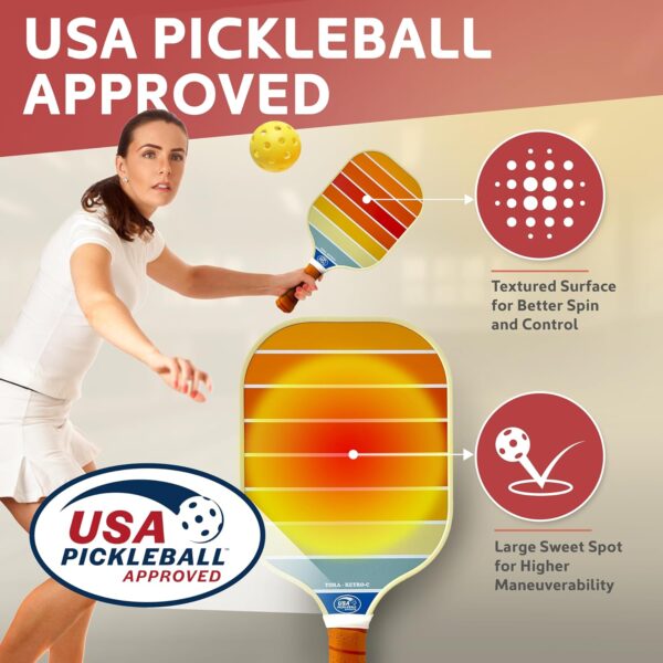 – USA Pickleball Approved - Textured Carbon Fiber Surface - Pickleball Paddles Set with Bag and Balls – Pickleball Paddles Set of 2