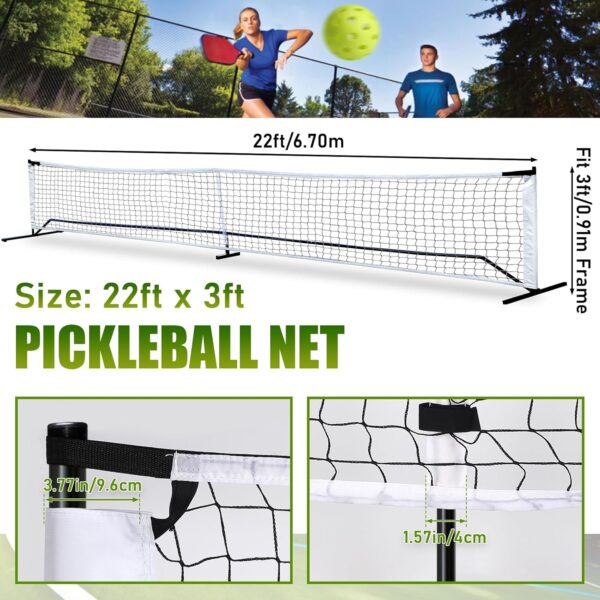 TOBWOLF 22x3ft Pickleball Net, Official Regulation Size for Indoor/Outdoor Play