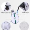 Rejolly Tennis Racket Sling Bag for Women Men Quilted Water Resistant Racquet Cover One Shoulder Crossbody Bag for 2 Tennis Rackets, Pickleball Paddles, Badminton Racquet