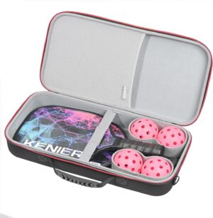 RLSOCO Hard Case for Pickleball Paddles, Portable bag for Men & Women, Fits All Pickleball Paddle Shapes and Sizes, Holds 2 Rackets and 4 ball (Case Only)