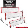 PowerNet Portable Badminton Net for Beach, Backyard, Driveway or Gym, Indoor Outdoor Tennis, Badminton, Pickleball Net, 10ft Wide x 3ft to 5ft Adjustable Height