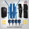 Portable Pickleball Set with Net | 4 USAPA Approved Graphite Paddles, Duffle Bag, Regulation Size Pickleball Net System, Assembly Manual, 8 Outdoor Balls and Carry Bag
