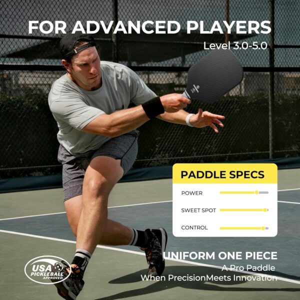 Pickleball Paddles，PACEARTH Lightweight 3K Raw Carbon Fiber Pickleball Paddle - USAPA Approved, 8oz, with Paddle Case & Eraser, Perfect Power & Control