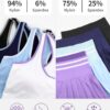 ATTRACO 2 Piece Tennis Dresses for Women High Waisted Pleated Skirt Sets Seamless Colorblock Golf Outfits