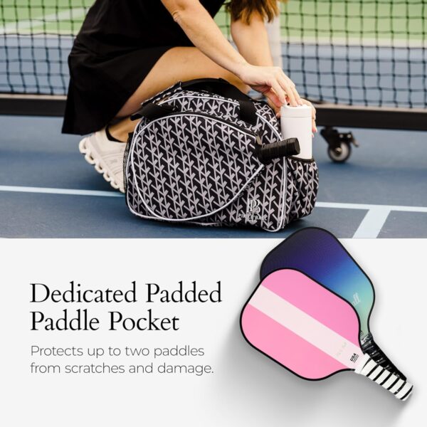 Pik’le’Ball Sport Premium Women's Pickleball Bag – Stylish and Versatile Sports Bag with Water Bottle Holder, Padded Paddle Pocket, and Spacious Design (fits 2+ Paddles!)