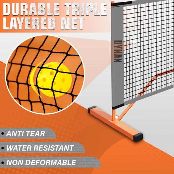 DYNAX Portable Pickleball Net - USAPA Official Size 22FT - Indoor/Outdoor Regulation - Full Court Size - Ideal Driveway Size Metal Frame - Portbale Design - Duffle Bag