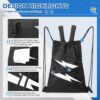 suwasp Black Drawstring Backpack Pickleball Bag for Women, Waterproof Drawstring Gym Bag for Men, Pickleball Paddles String Bag Sackpack for Sport