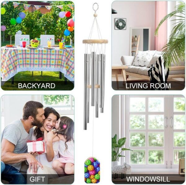 Pickleball Sports Lovers Wind Chimes for Outside with Relaxing Rich Sound, Memorial Wind Chimes Gifts for Mom,Great Gift for Your Own Patio, Porch, Garden, and Backyard