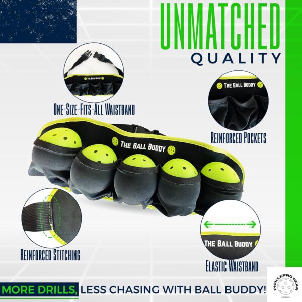 Premium Pickleball Ball Buddy – Hands-Free Pickleball Holder + Bonus Keychain