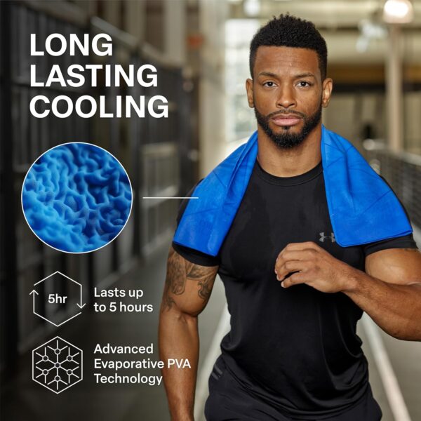 COLD FACTOR Cooling Neck Towel-Chill Pad Lasts 5 Hours Premium PVA Cooling Towel for Neck and Face-UPF 50+(Blue)