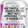 Clean Nutraceuticals Milk Thistle NAC Chanca Piedra Beet Root Artichoke Dandelion Root - Liver Cleanse Detox & Repair Supplement Plus TUDCA Choline & Ginger 60 Count