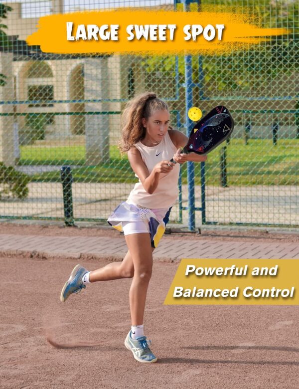 Pickleball Paddles Set of 2/4, USAPA Approved Multilayer Carbon Fiber Pickleball Set, 7.5OZ Pickle Ball Rackets Lightweight Honeycomb Core, 4 Pickleball, Portable Bag, for Men Women Beginners