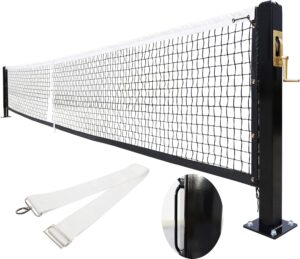 812OU5kVyAL._AC_SL1500_.jpg Pickleball Court Net System, Pickleball Net Set – 22 FT Regulation Net with 2 Pickleball Posts, Premium-Grade Brass Winder, Professional Net, Surface Mount – Ideal for Indoor or Outdoor Use