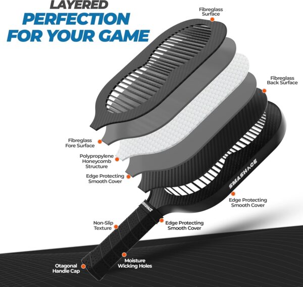 USAPA Approved Pickleball Paddles Set, Lightweight Fiberglass Pickleball Racket with 4 Cooling Towels, 4 Balls, and Portable Carry Bag | Beginner & Pro Pickleball Set for Men and Women
