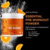 RAW Essential Pre-Workout Powder (Orange) - Chris Bumstead Sports Nutrition Supplement for Men & Women - Preworkout Energy Powder with Caffeine, L-Citrulline, L-Tyrosine, & Beta Alanine Blend