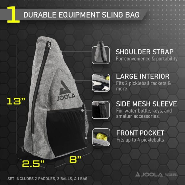 JOOLA Pickleball Paddles & Sets – Agassi Shape or Essentials – Fiberglass or Carbon Fiber Surface – UPA-A & USAP Approved – Single Paddle or Pickleball Set with Balls & Bag – Enhanced Spin & Control
