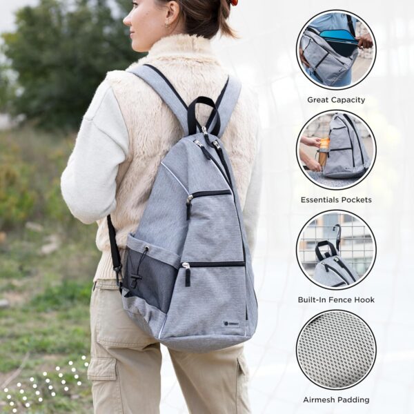 Premium Pickleball Bag for Women & Men with Pickleball | Pickleball Accessories Bag | Water Resistant Pickleball Backpack with Large Capacity, Multiple Pockets to hold Paddles, Balls, Bottle, Towels