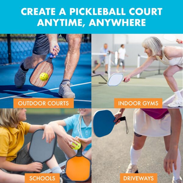 Pickleball Court Marking Kit | Pre-Measured Court Lines for Outdoor/Indoor Portable Pickleball Court | Tape Court Flooring | One Time Use