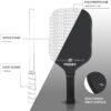 T700 Carbon Fiber Pickleball Paddle – 16mm Polypropylene Honeycomb Core, Thermoformed Foam Injected Walls, Teflon-Textured Surface for High Spin, USAPA Pending Approval, Includes Paddle Cover