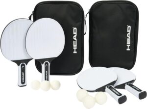 EastPoint Outdoor Table Tennis Paddle Set – Rubberized Weather-Resistant Ping Pong Paddles with Balls – 2 or 4 Player Set