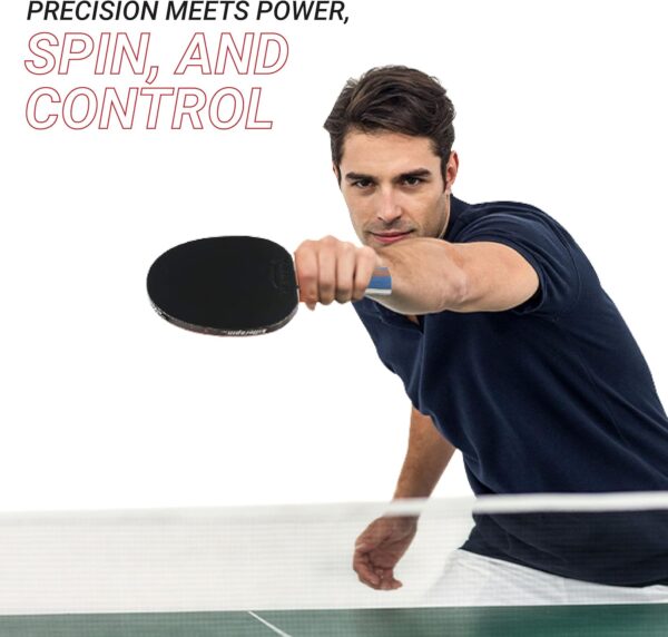 Killerspin Jet Set of 2 - Ping Pong Paddles Combo Package - Red & Black Table Tennis Rackets - 3 White Ping Pong Balls