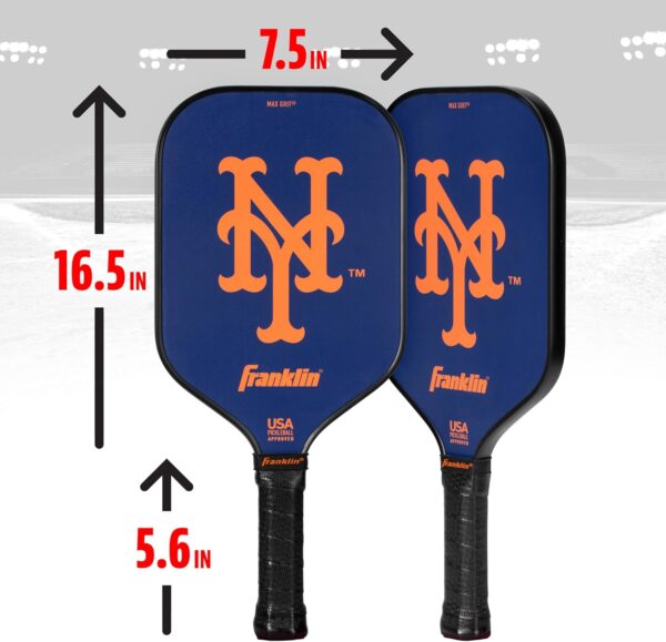 Franklin Sports MLB Team Pickleball Paddles - Official MLB Baseball Team Logo + Colors Pickleball Paddles - Signature Series 13MM Pickleball Paddle with MaxGrit - USA Pickleball (USAPA) Approved